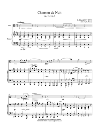 Chanson de Nuit for viola and piano