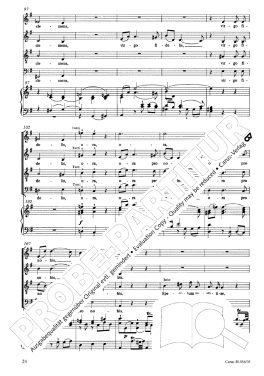 Litaniae Lauretanae B.M.V. in D 4-Part scores gallery preview page 25