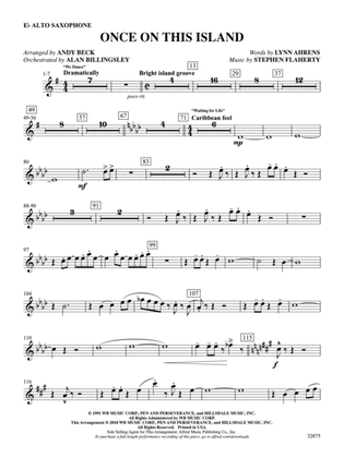 Once on This Island: A Choral Medley: E-flat Alto Saxophone