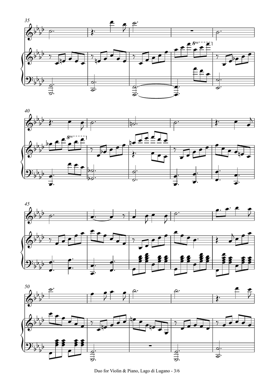 Duo for Violin & Piano, Lago di Lugano Violin scores gallery preview page 3