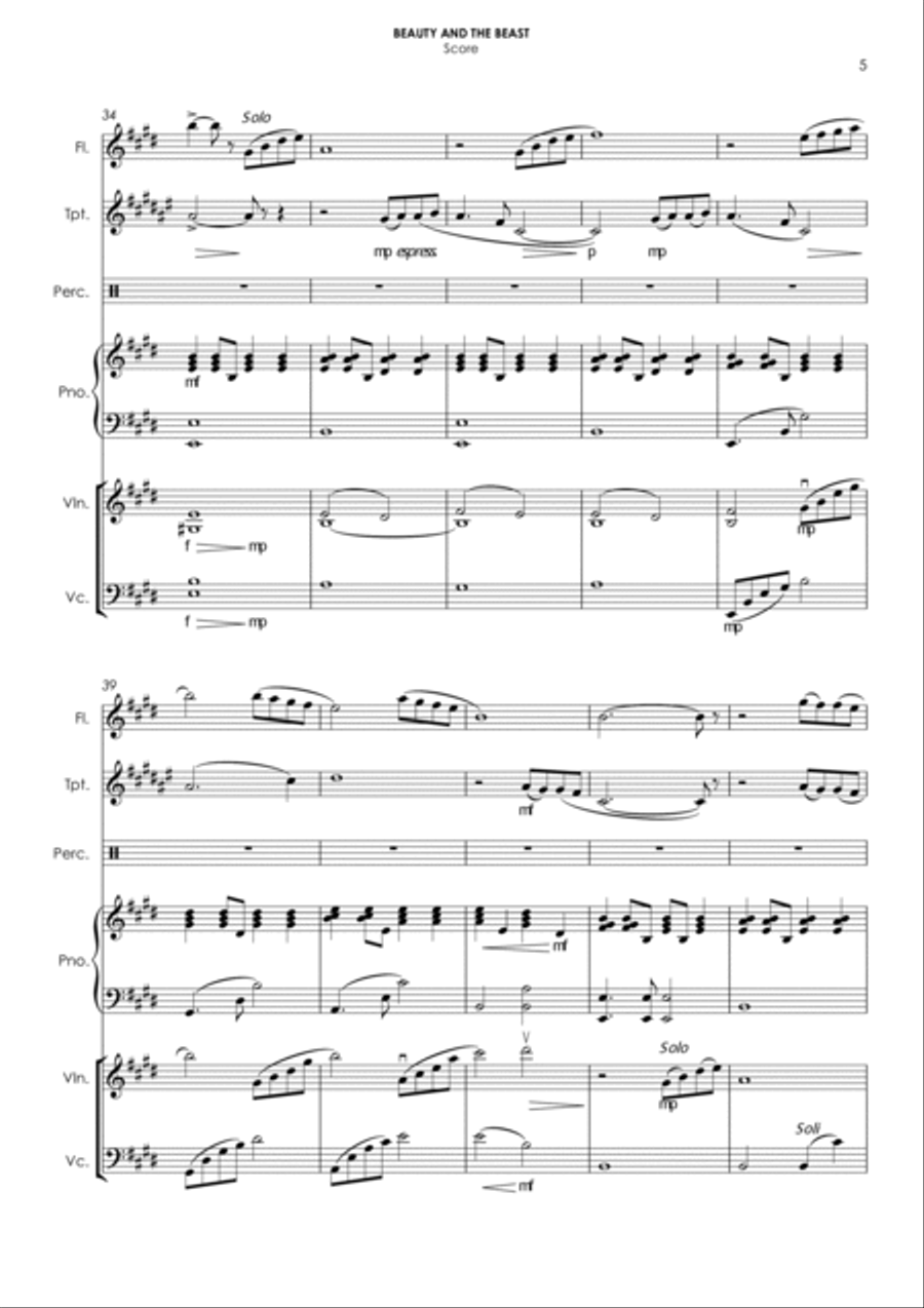 Beauty And The Beast Small Ensemble scores gallery preview page 5