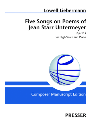 Book cover for Five Songs on Poems of Jean Starr Untermeyer