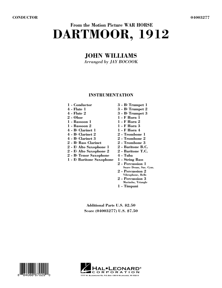 Dartmoor, 1912 (from War Horse) - Full Score