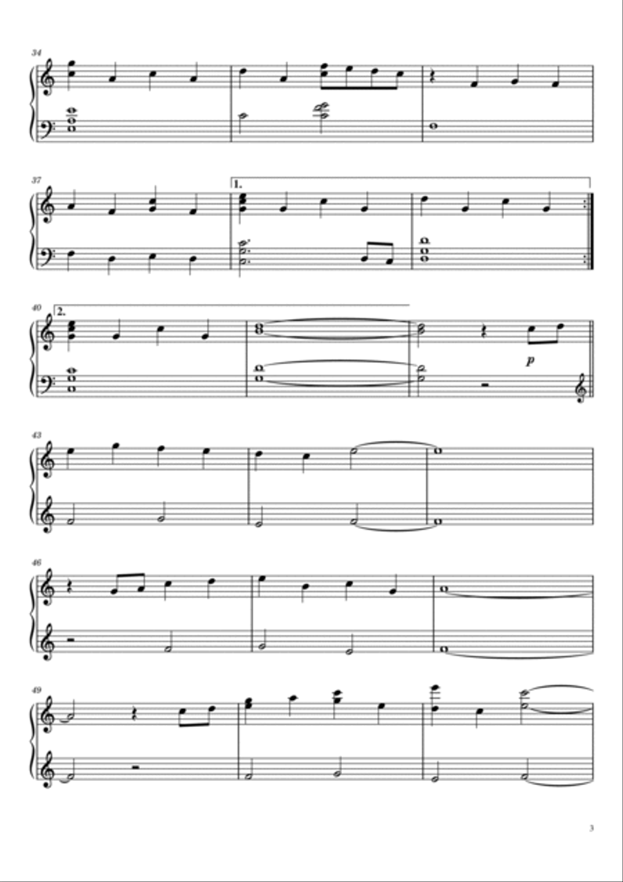 Mitsuha (kimi No Na Wa) Easy Piano scores gallery preview page 3