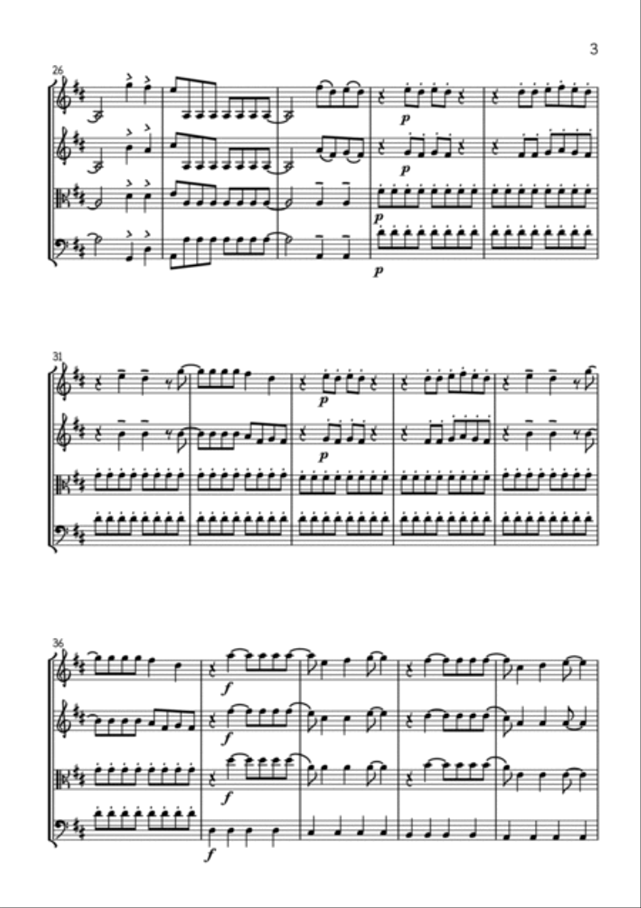 Mamma Mia String Quartet scores gallery preview page 3