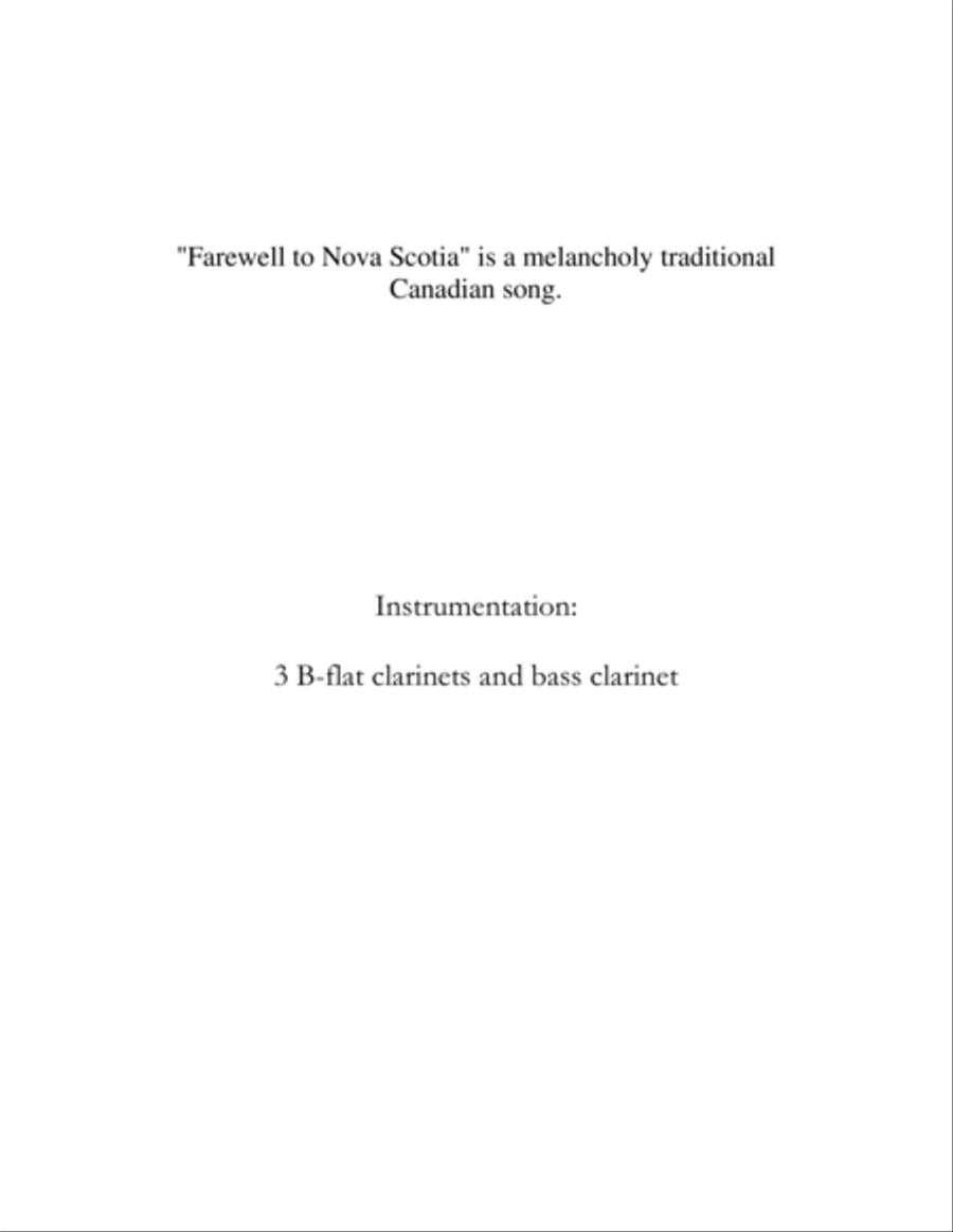 Farewell to Nova Scotia Woodwind Quartet scores gallery preview page 2