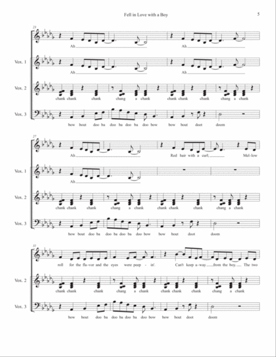 Fell In Love With A Boy 4-Part scores gallery preview page 5