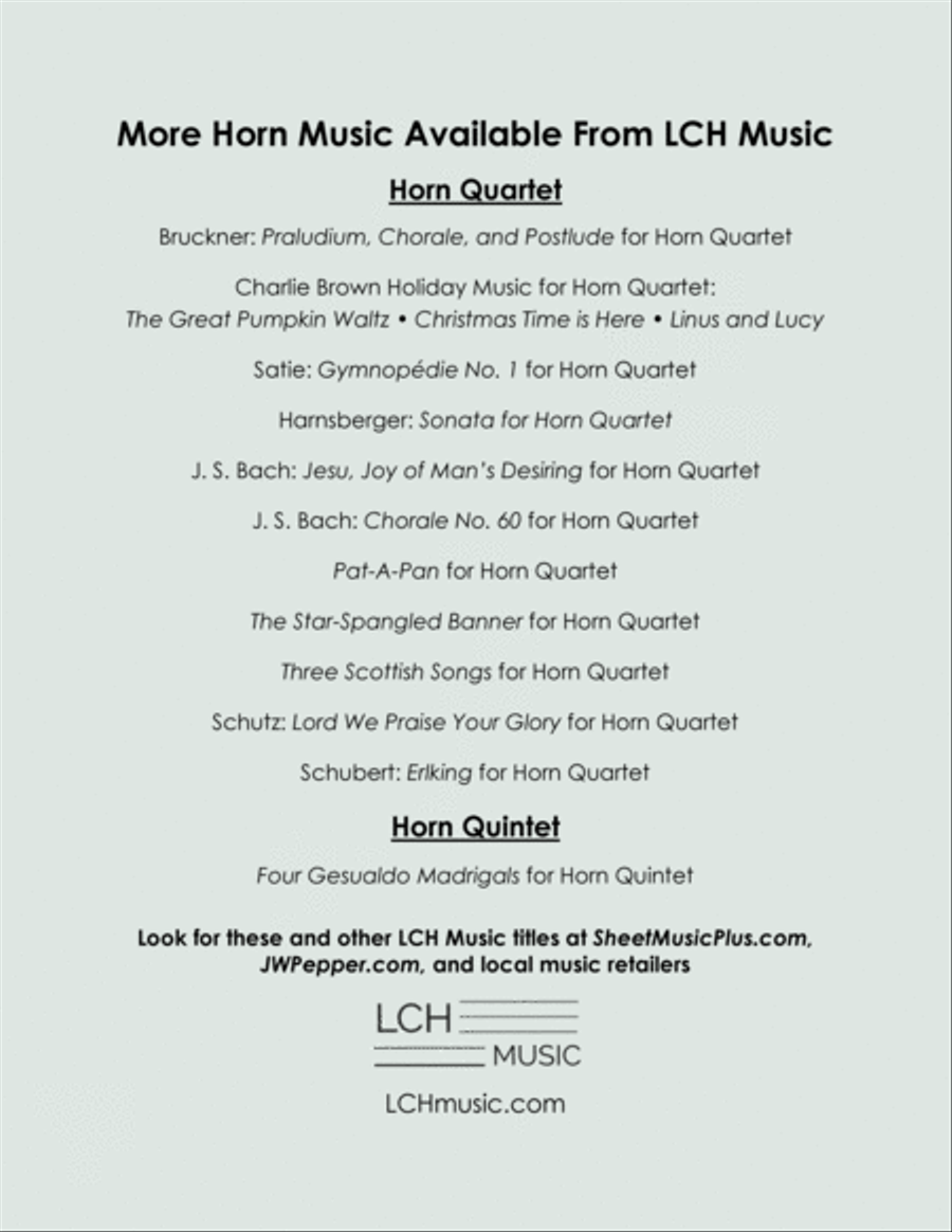 Erlking for Horn Quartet (Erlkönig, D. 328) French Horn Quartet scores gallery preview page 2