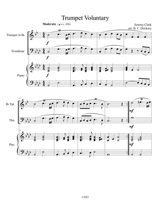 Book cover for Trumpet Voluntary (Trumpet and Trombone Duet) with optional piano accompaniment