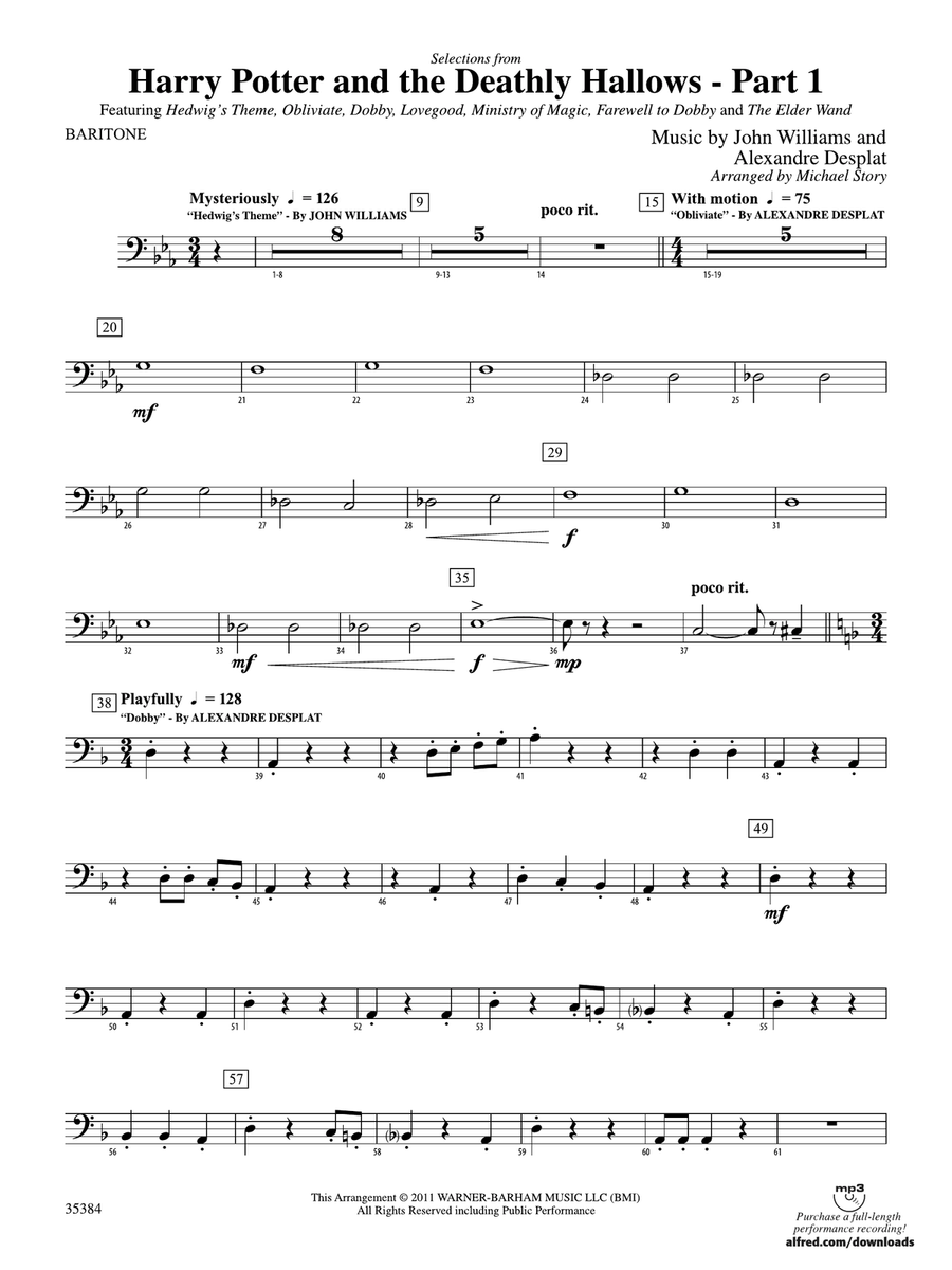 Harry Potter and the Deathly Hallows, Part 1, Selections from: Baritone B.C.
