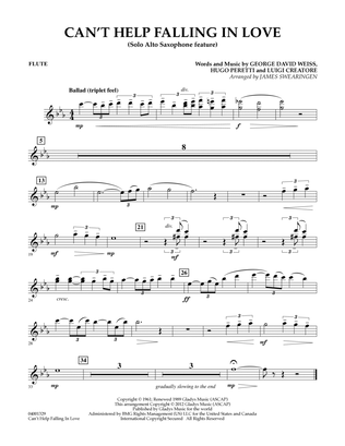 Can't Help Falling In Love (Solo Alto Saxophone Feature) - Flute