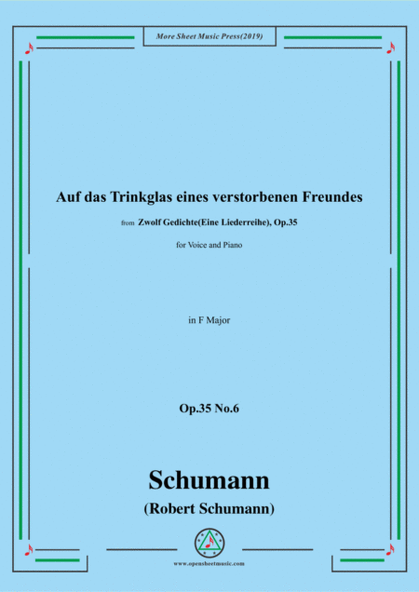Schumann-Auf das Trinkglas eines...,Op.35 No.6 in F Major,for V&Pno image number null