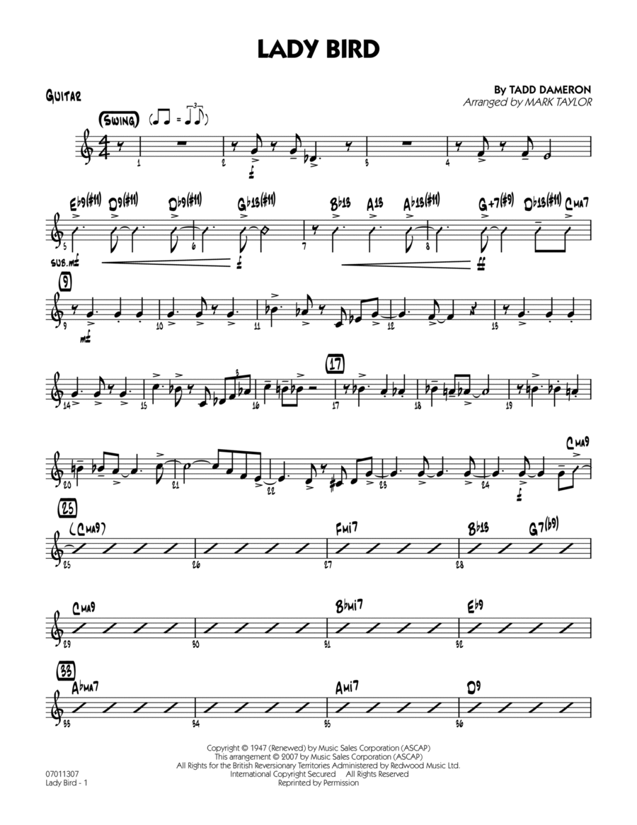 Lady Bird - Guitar Part scores gallery preview page 1