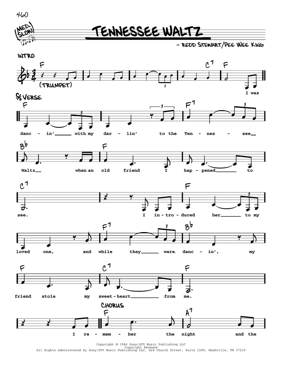 Tennessee Waltz Voice scores gallery preview page 1