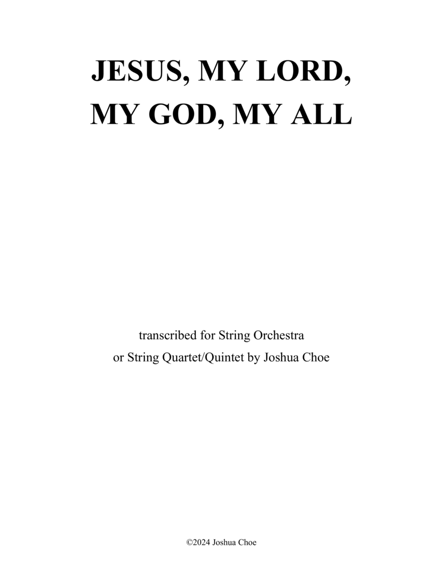 Jesus, My Lord, My God, My All String Quintet scores gallery preview page 1