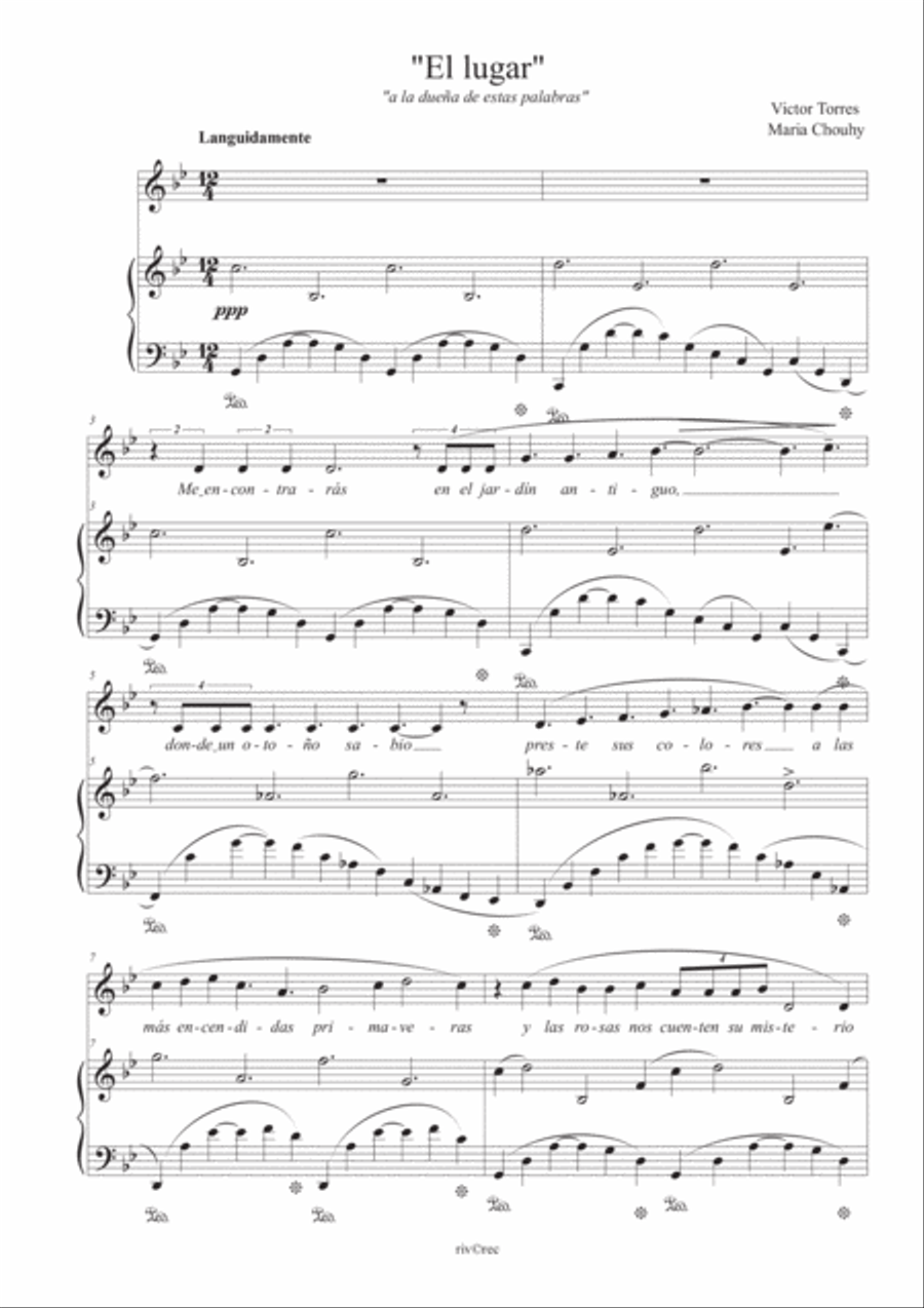 El lugar (G minor) El lugar (G minor) 4-Part scores gallery preview page 1