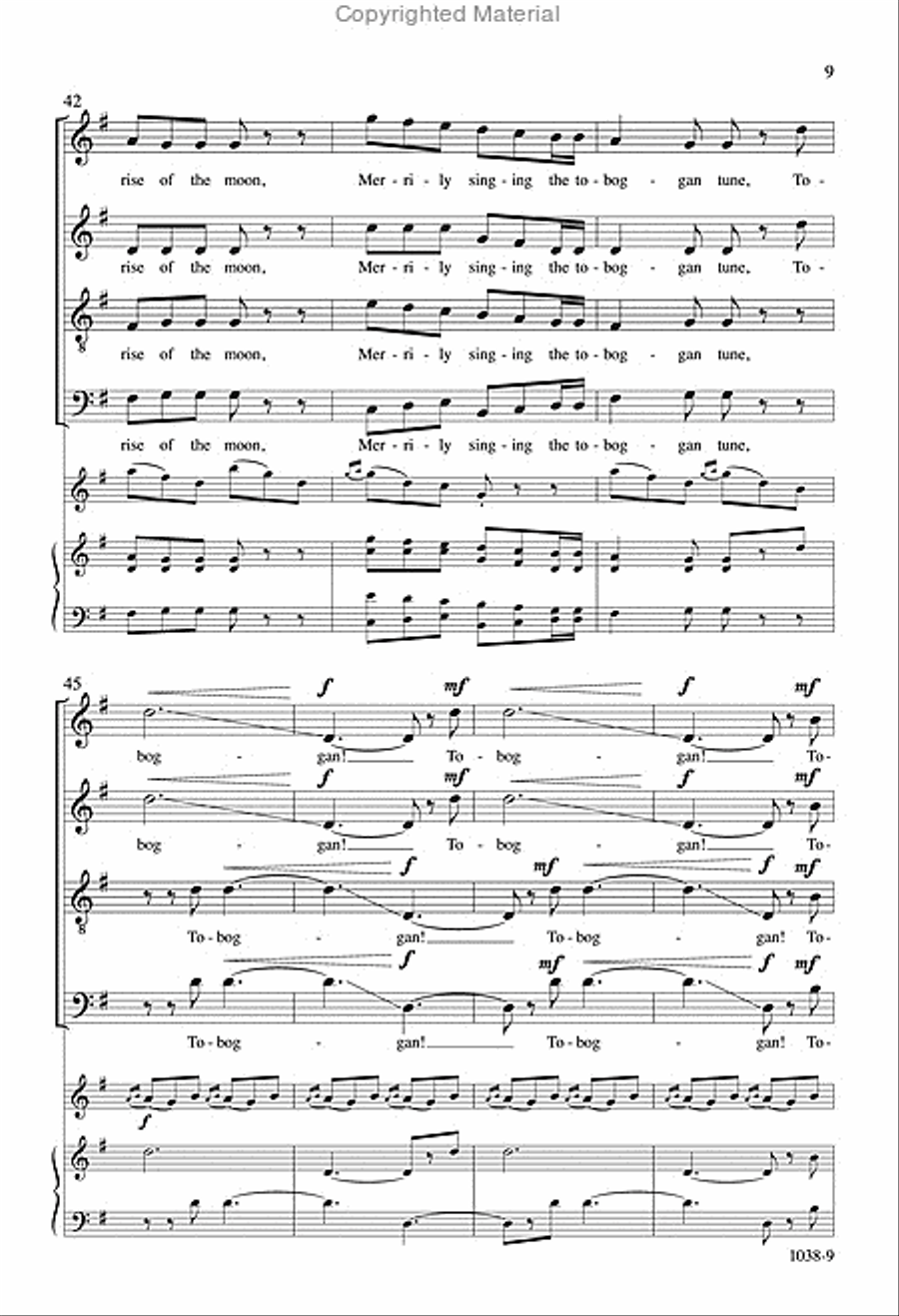 Toboggan! - SATB Octavo 4-Part scores gallery preview page 8
