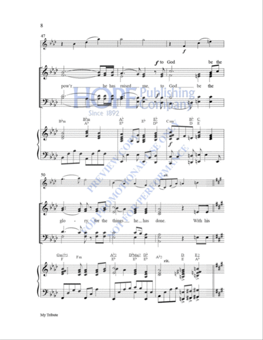 My Tribute My Tribute Choir scores gallery preview page 9