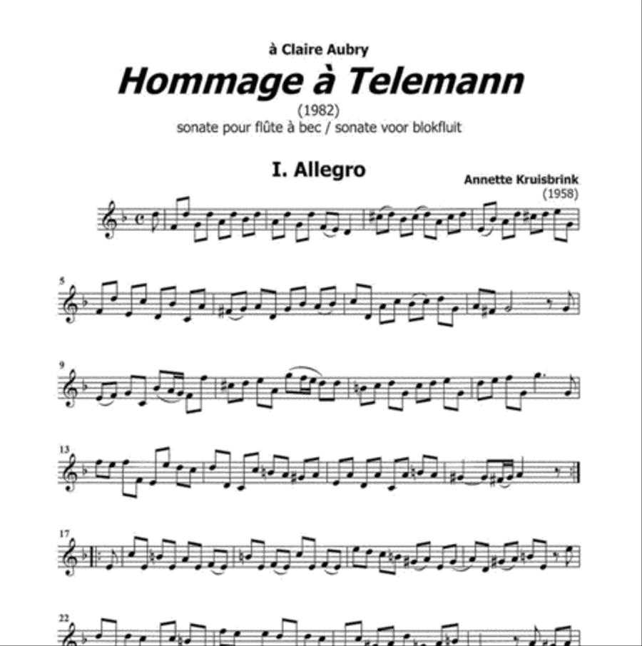 Hommage À Telemann Recorder scores gallery preview page 2