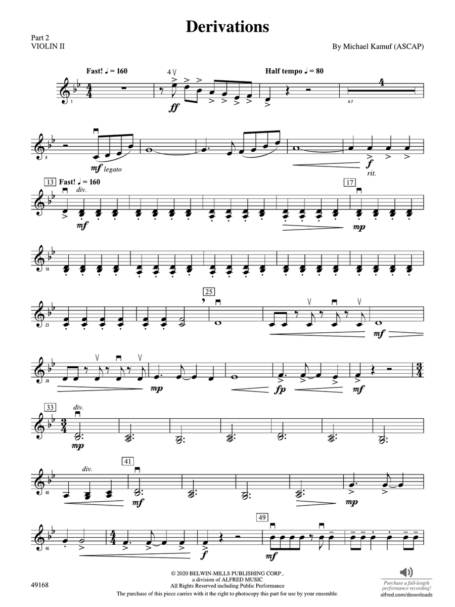 Derivations: Part 2 - Violin I