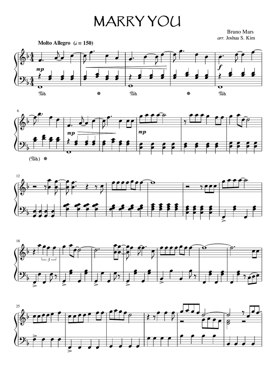 Marry You Marry You Piano Solo scores gallery preview page 2