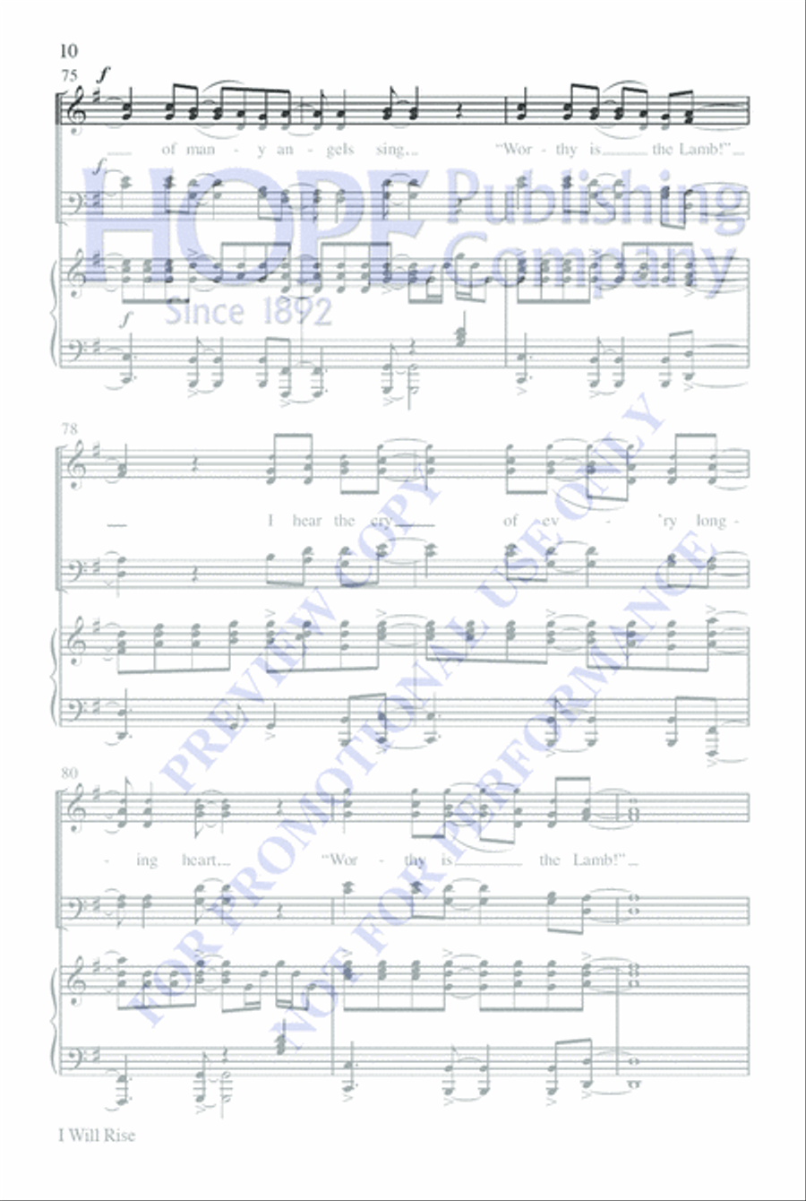 I Will Rise Choir scores gallery preview page 10