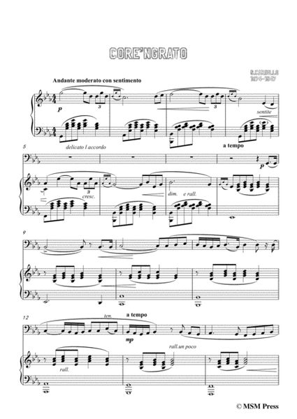 Cardillo-Core'ngrato, for Cello and Piano image number null