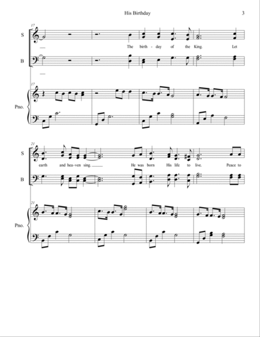 His Birthday 4-Part scores gallery preview page 3
