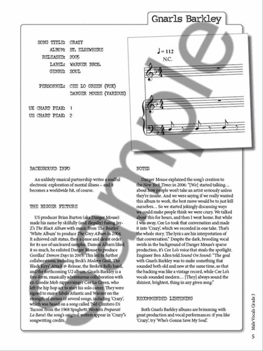 Rockschool: Vocals Grade 3 - Male (2014) Voice scores gallery preview page 3
