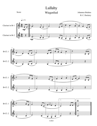 Brahms's Lullaby (Clarinet Duet)