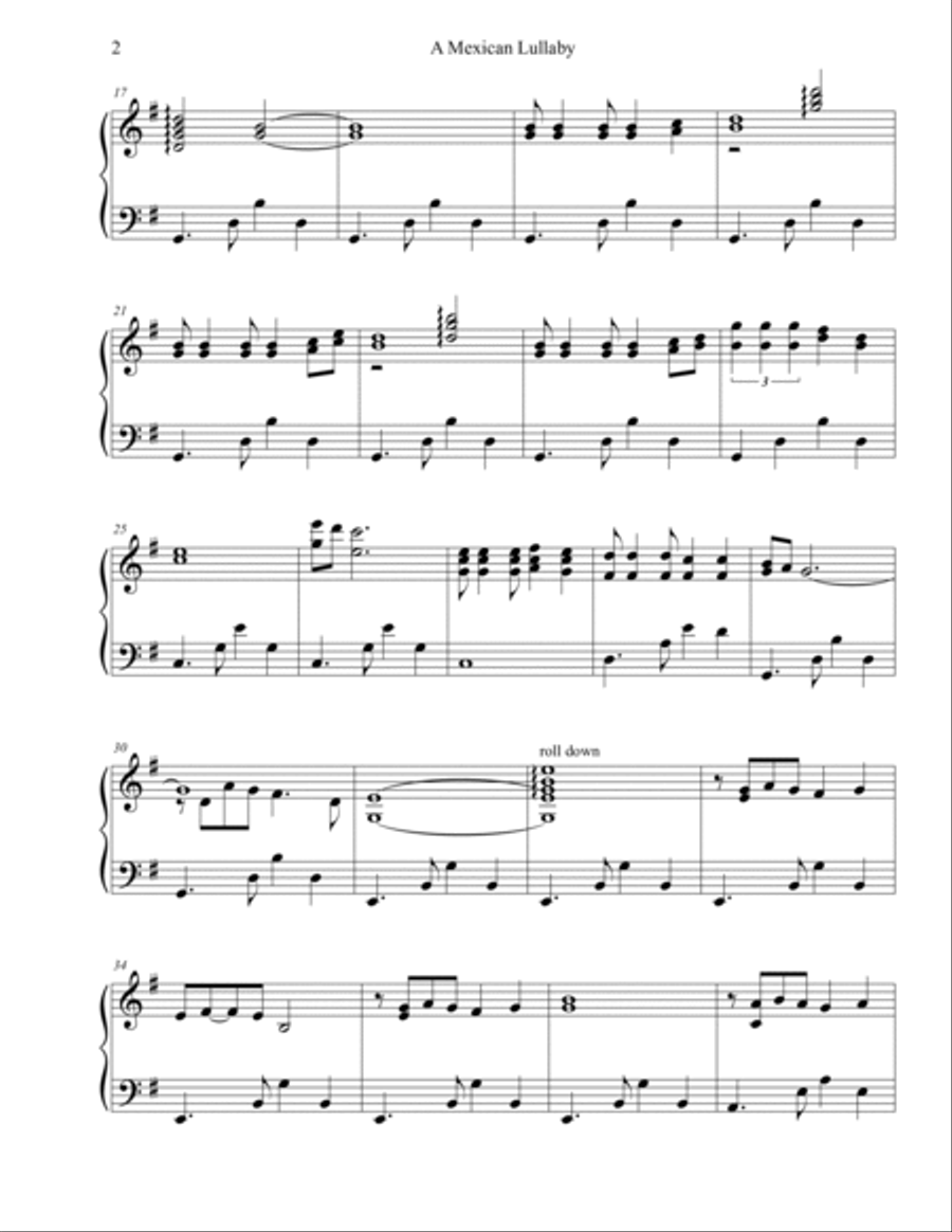 A Mexican Lullaby Piano Method scores gallery preview page 2