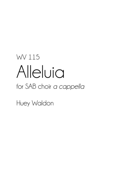 Alleluia, for SAB choir a cappella