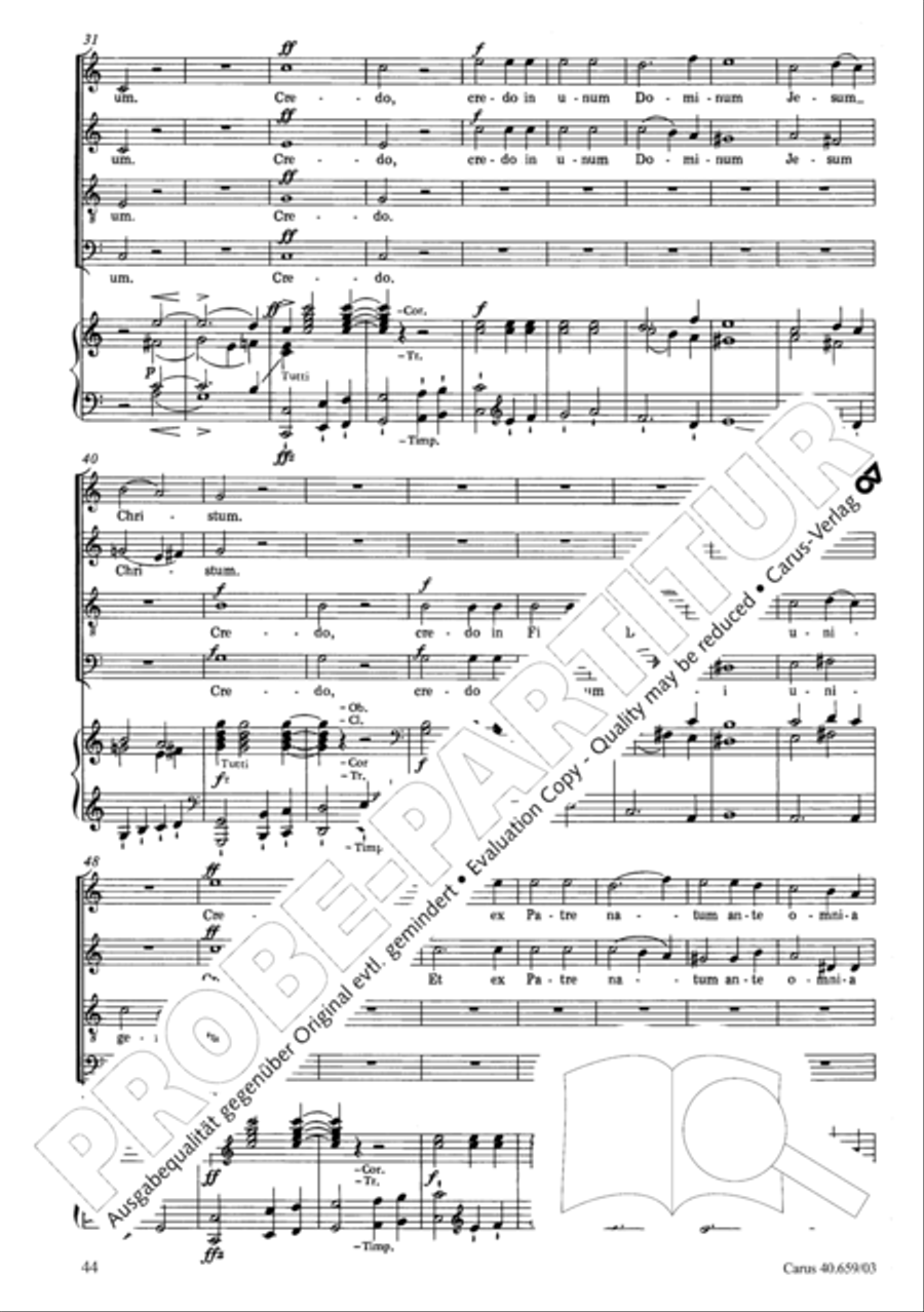 Mass in A flat major (Messe in As) 4-Part scores gallery preview page 45