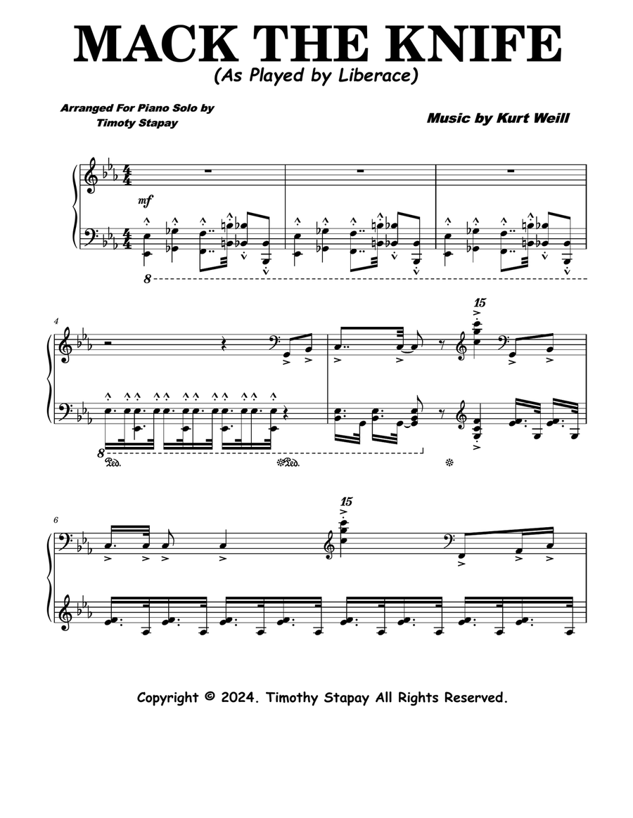 Mack The Knife Piano Solo scores gallery preview page 1