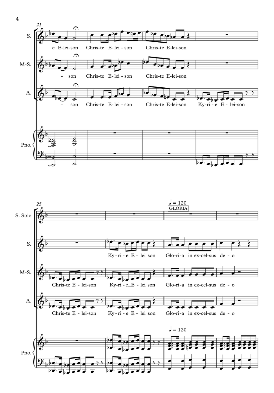 A Little Christmas Mass SSA scores gallery preview page 4