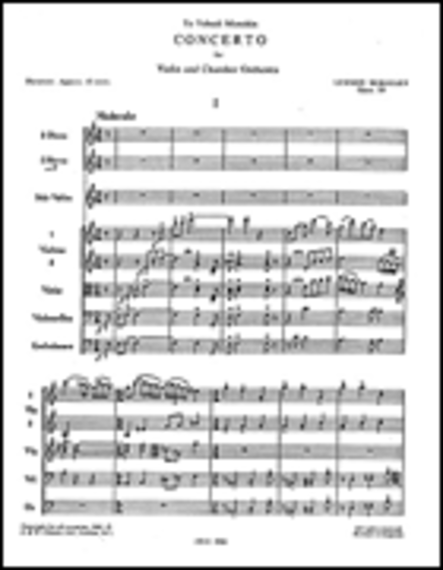 Concerto For Violin And Chamber Orchestra Op.59 Chamber Orchestra scores gallery preview page 1
