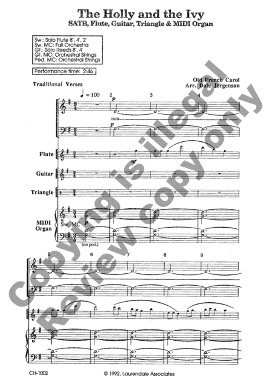 The Holly and the Ivy 4-Part scores gallery preview page 3