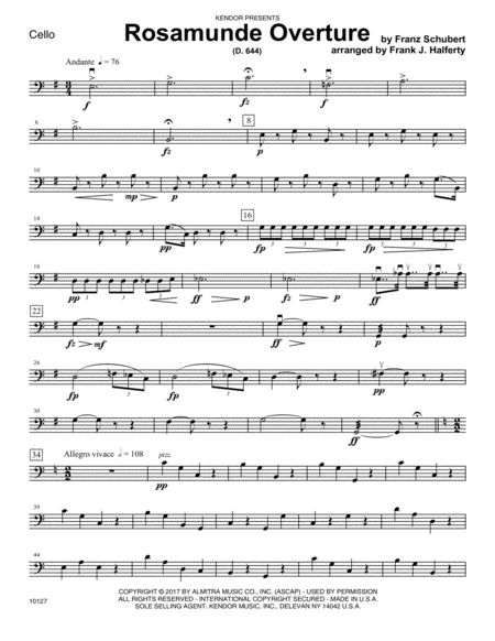 Rosamunde Overture (D. 644) - Cello