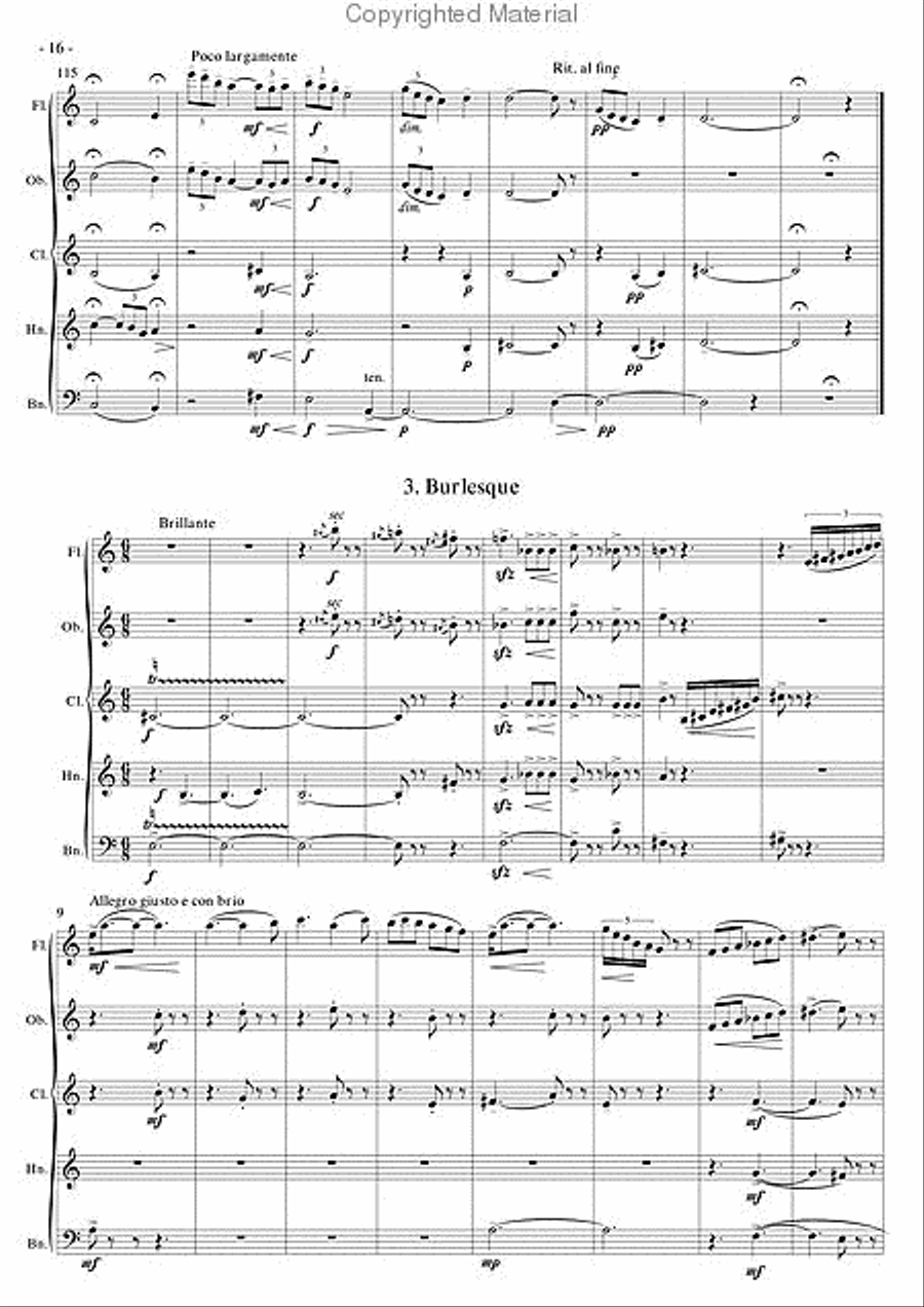 Three Diversions for Wind Quintet Woodwind Quintet scores gallery preview page 4