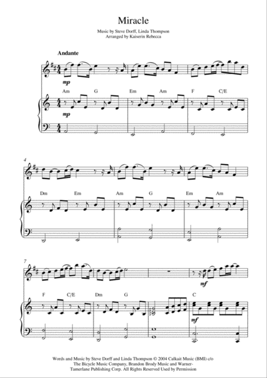 Miracle Miracle Tenor Saxophone scores gallery preview page 1