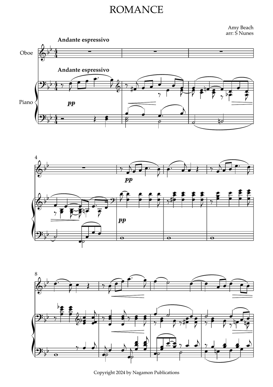 Romance Piano scores gallery preview page 1