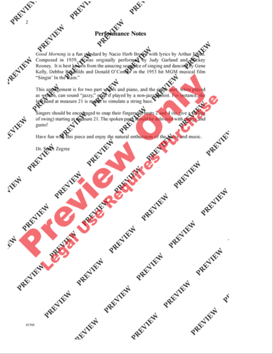 Good Morning Good Morning 2-Part scores gallery preview page 2