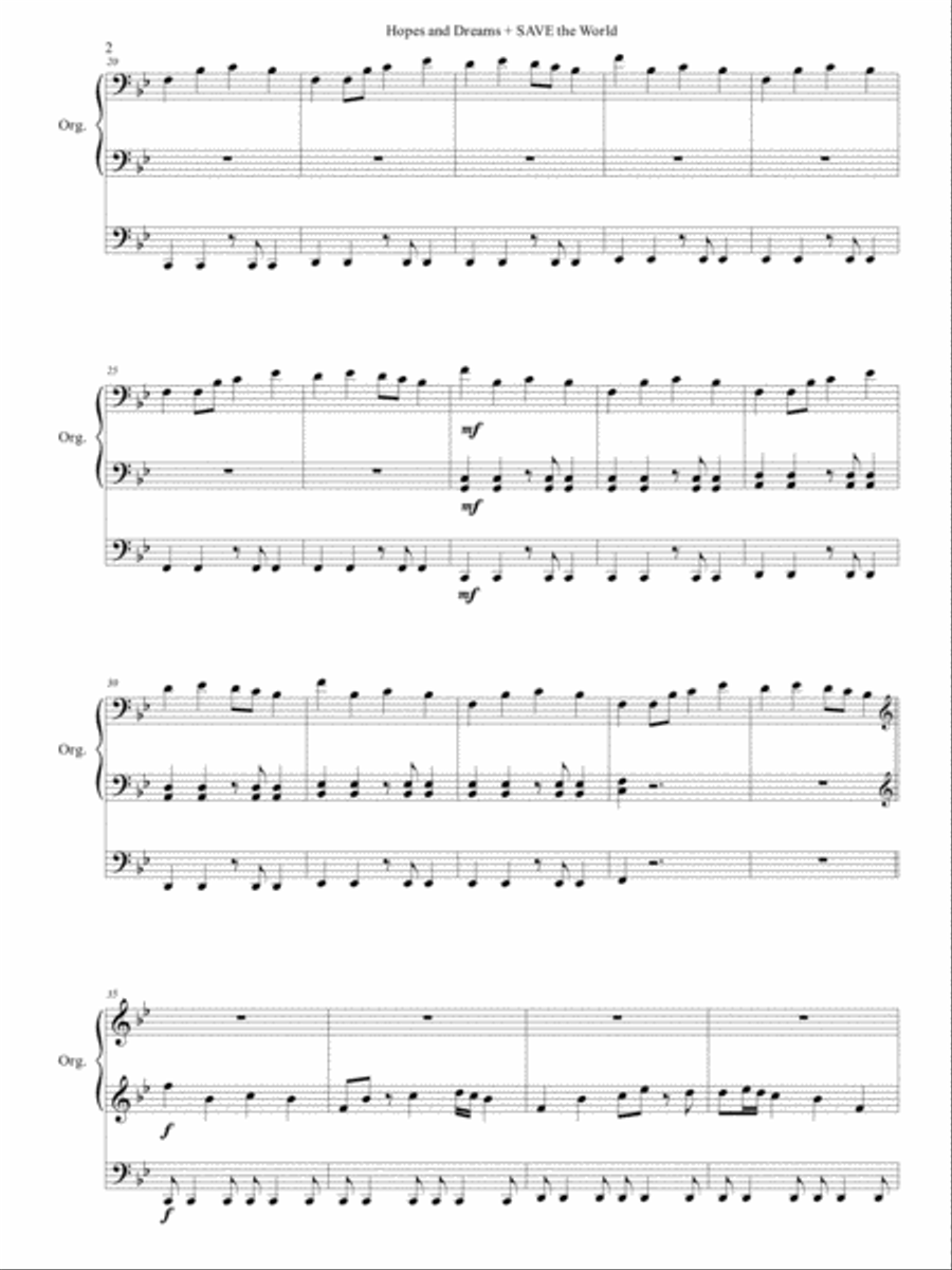 Hopes and Dreams (from Undertale) Organ Solo scores gallery preview page 3