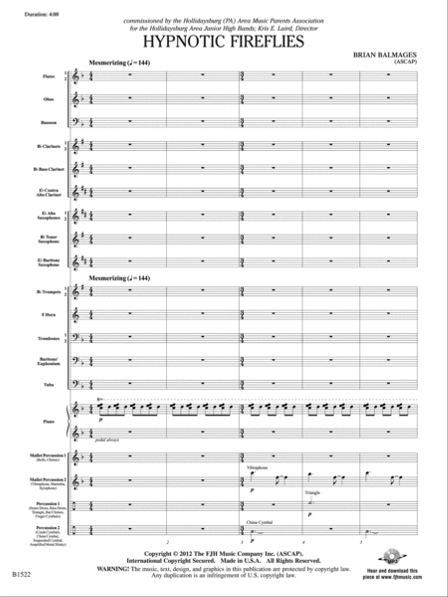 Hypnotic Fireflies: Score Concert Band scores gallery preview page 4