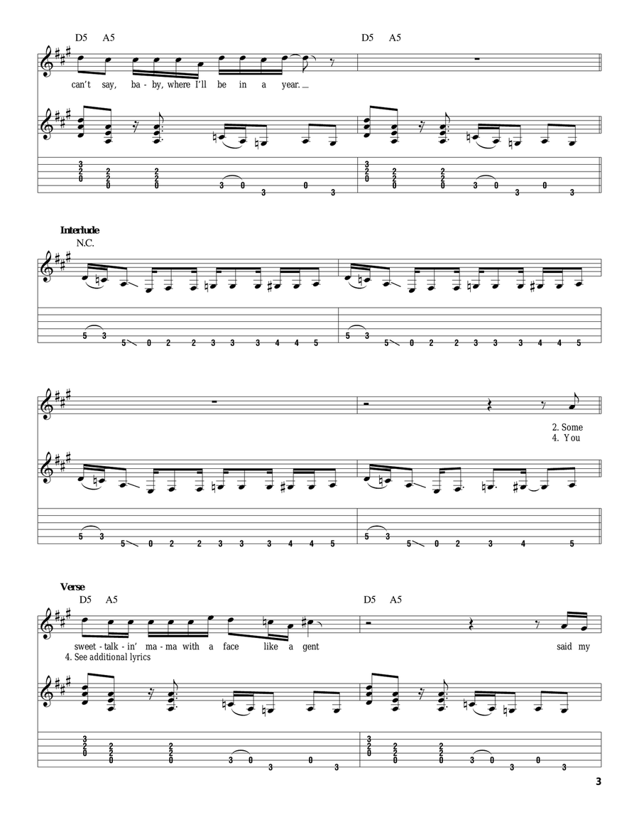 Sweet Emotion Acoustic Guitar scores gallery preview page 3
