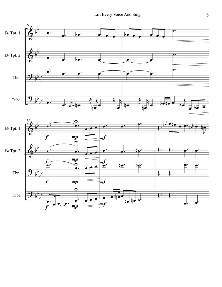 Lift Every Voice And Sing Small Ensemble scores gallery preview page 4