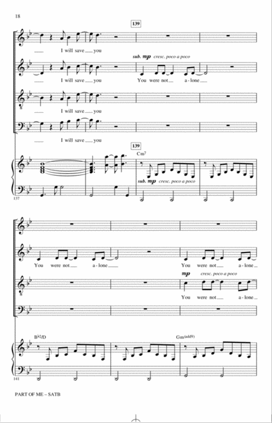 Part Of Me (from Dear Evan Hansen) (arr. Roger Emerson) 4-Part scores gallery preview page 17