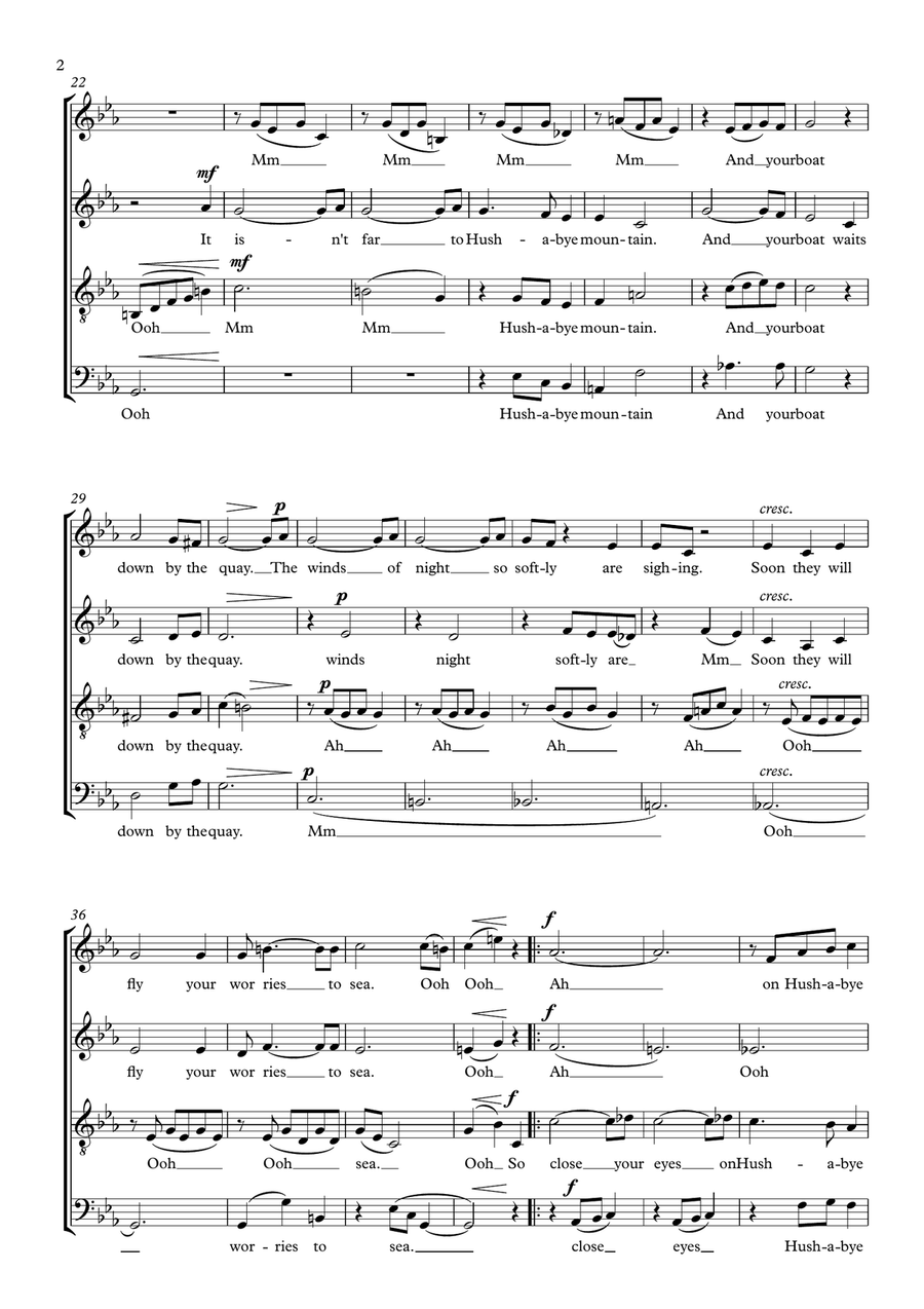 Hushabye Mountain 4-Part scores gallery preview page 3