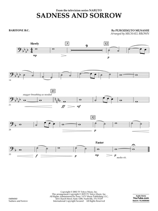 Book cover for Sadness and Sorrow (from Naruto) (arr. Michael Brown) - Baritone B.C.