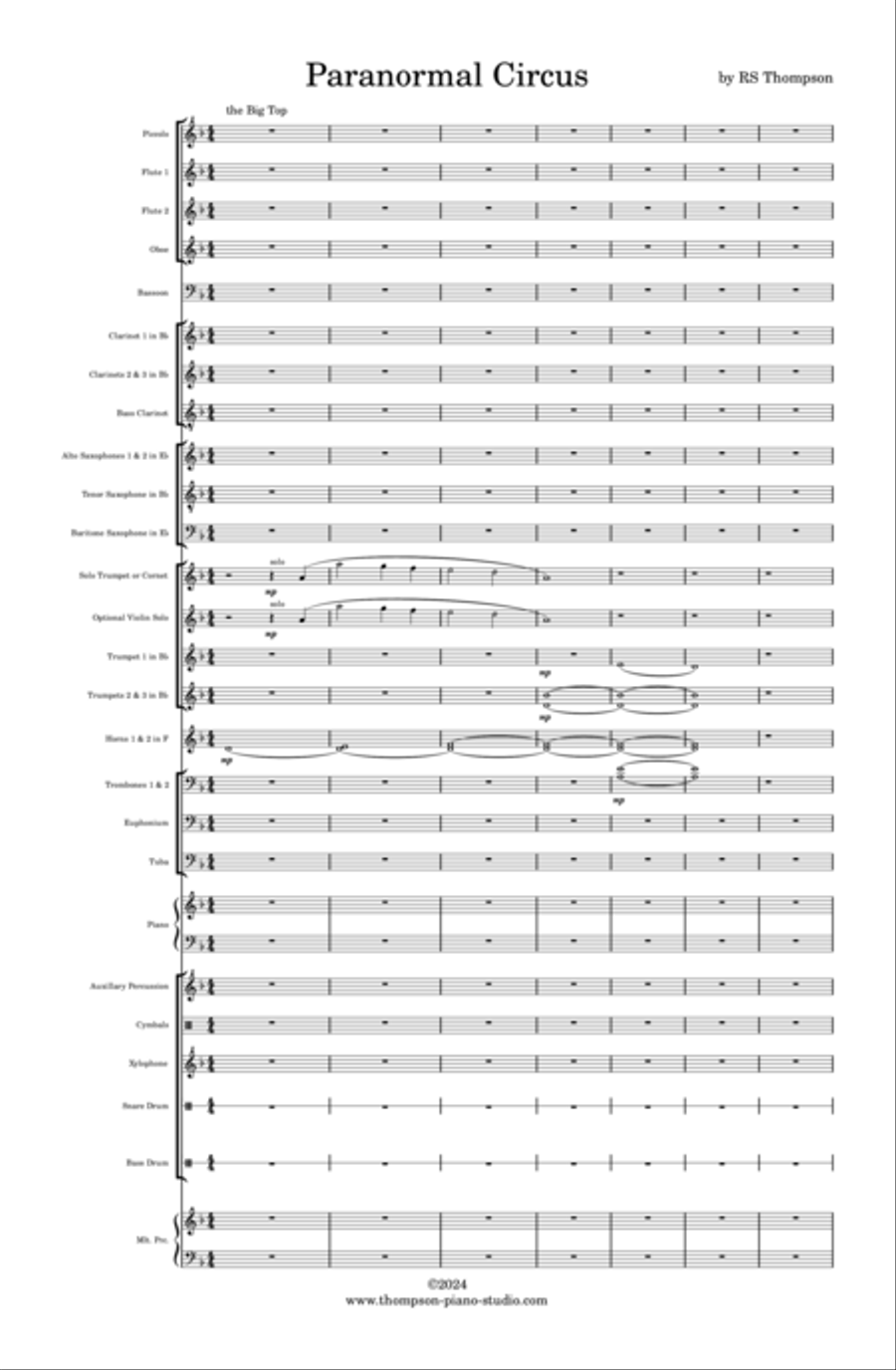 Paranormal Circus Concert Band scores gallery preview page 3
